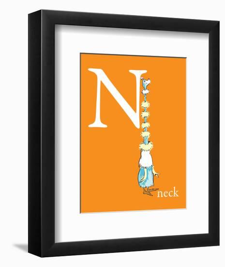 N is for Neck (orange)-Theodor (Dr. Seuss) Geisel-Framed Art Print