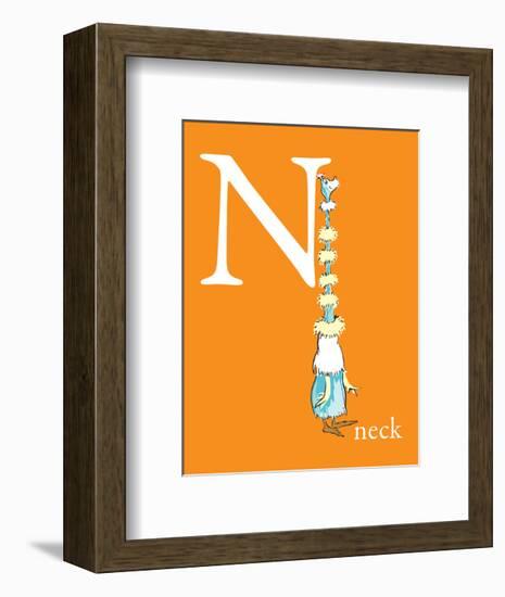 N is for Neck (orange)-Theodor (Dr. Seuss) Geisel-Framed Art Print