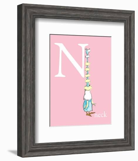 N is for Neck (pink)-Theodor (Dr. Seuss) Geisel-Framed Art Print