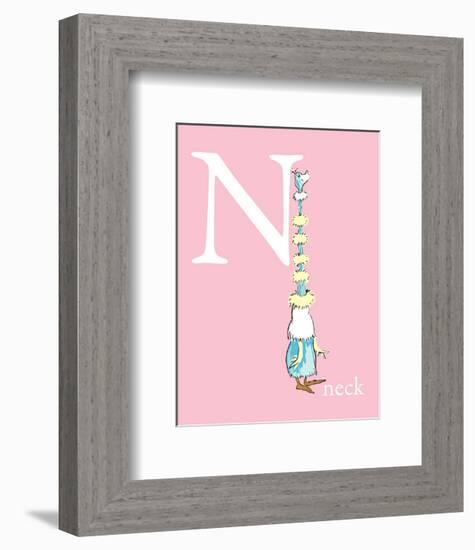 N is for Neck (pink)-Theodor (Dr. Seuss) Geisel-Framed Art Print