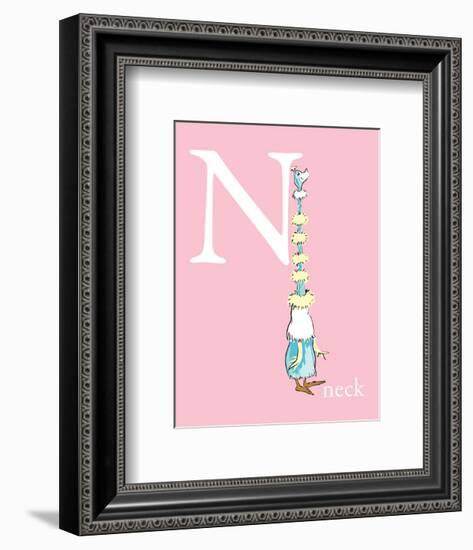 N is for Neck (pink)-Theodor (Dr. Seuss) Geisel-Framed Art Print