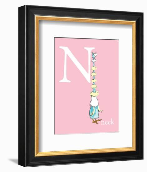 N is for Neck (pink)-Theodor (Dr. Seuss) Geisel-Framed Art Print