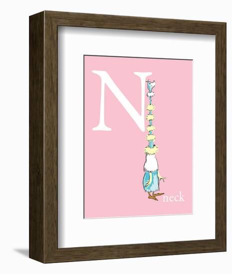 N is for Neck (pink)-Theodor (Dr. Seuss) Geisel-Framed Art Print