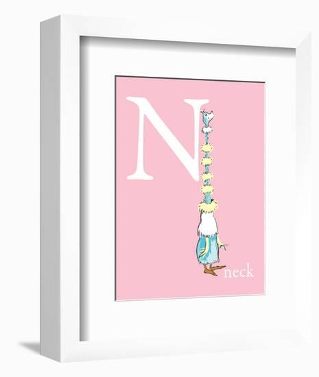 N is for Neck (pink)-Theodor (Dr. Seuss) Geisel-Framed Art Print