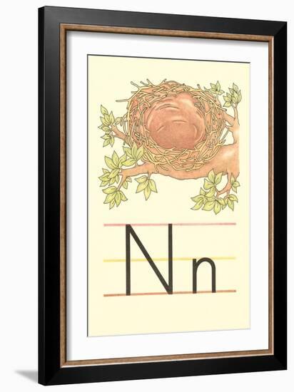 N Is for Nest-null-Framed Art Print