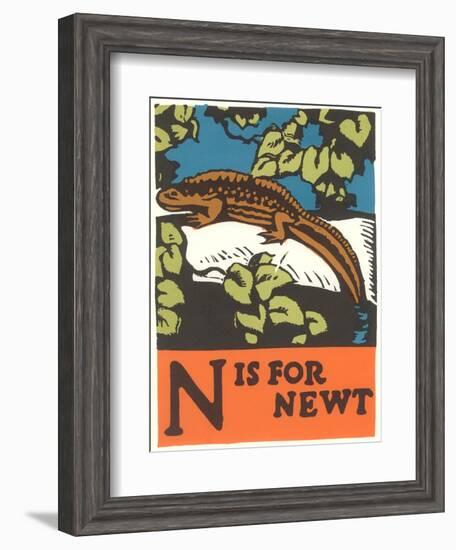 N is for Newt-null-Framed Art Print