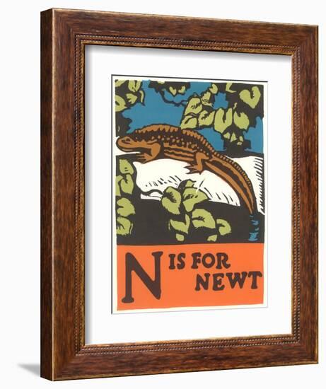 N is for Newt-null-Framed Art Print