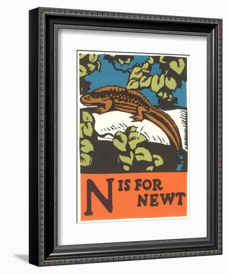 N is for Newt-null-Framed Art Print