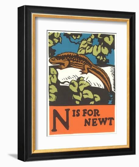 N is for Newt-null-Framed Art Print