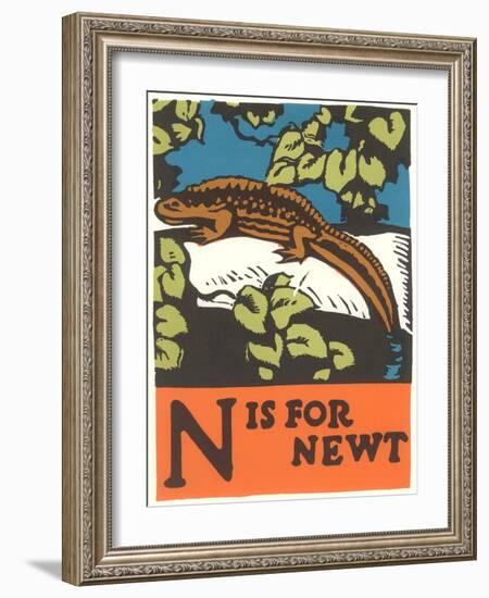 N is for Newt-null-Framed Art Print