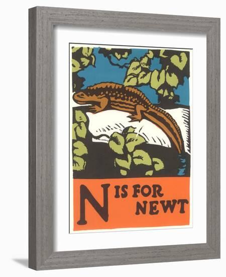 N is for Newt-null-Framed Art Print