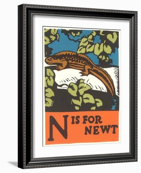 N is for Newt-null-Framed Art Print