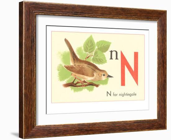 N is for Nightingale-null-Framed Art Print