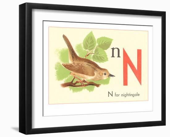 N is for Nightingale-null-Framed Art Print