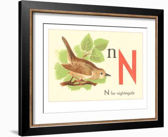 N is for Nightingale-null-Framed Art Print