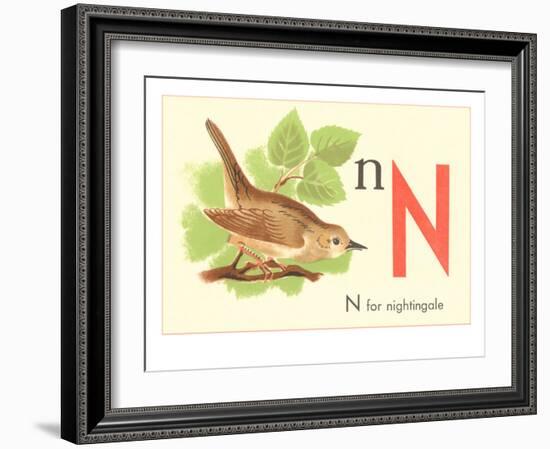 N is for Nightingale-null-Framed Art Print
