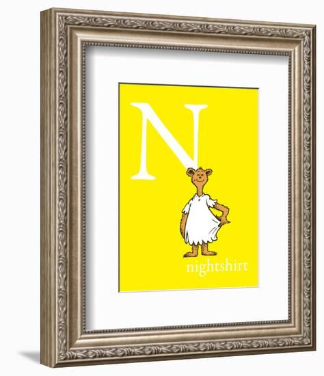 N is for Nightshirt (yellow)-Theodor (Dr. Seuss) Geisel-Framed Art Print