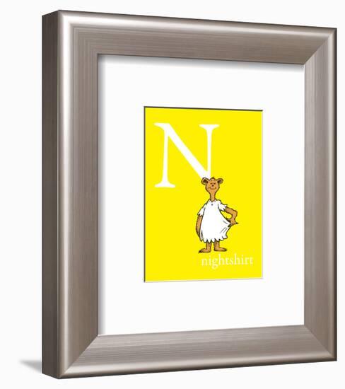 N is for Nightshirt (yellow)-Theodor (Dr. Seuss) Geisel-Framed Art Print