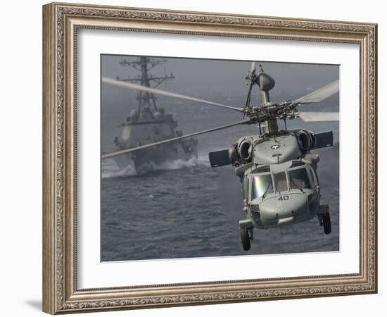 n MH-60S Knight Hawk Delivers Supplies To USS Carl Vinson-Stocktrek Images-Framed Photographic Print