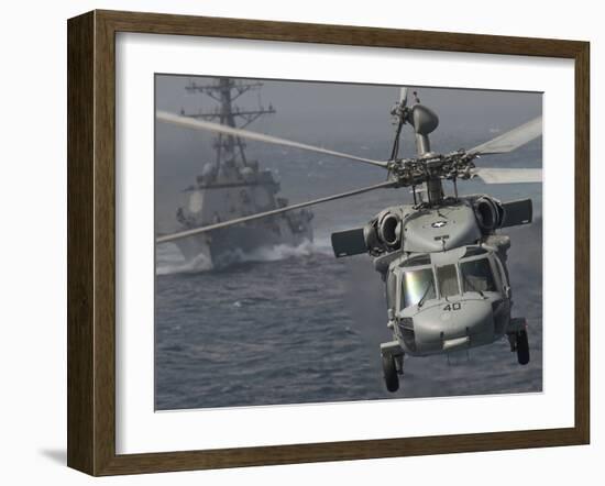 n MH-60S Knight Hawk Delivers Supplies To USS Carl Vinson-Stocktrek Images-Framed Photographic Print