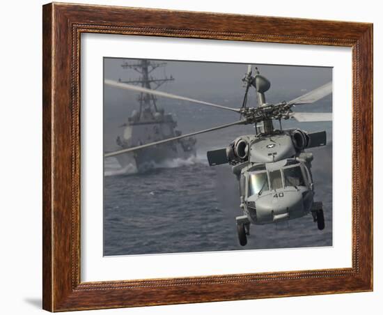 n MH-60S Knight Hawk Delivers Supplies To USS Carl Vinson-Stocktrek Images-Framed Photographic Print