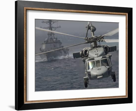 n MH-60S Knight Hawk Delivers Supplies To USS Carl Vinson-Stocktrek Images-Framed Photographic Print