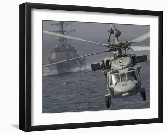 n MH-60S Knight Hawk Delivers Supplies To USS Carl Vinson-Stocktrek Images-Framed Photographic Print