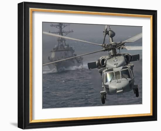 n MH-60S Knight Hawk Delivers Supplies To USS Carl Vinson-Stocktrek Images-Framed Photographic Print