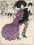 Smart Couple in a Roller- Skating Hall-N. Nielsen-Premium Giclee Print