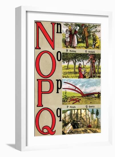 N, O, P, Q Illustrated Letters-Edmund Evans-Framed Art Print