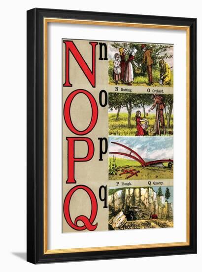 N, O, P, Q Illustrated Letters-Edmund Evans-Framed Art Print