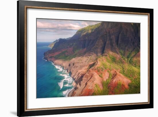 Na Pali Coast and Late Afternoon Light-Vincent James-Framed Photographic Print