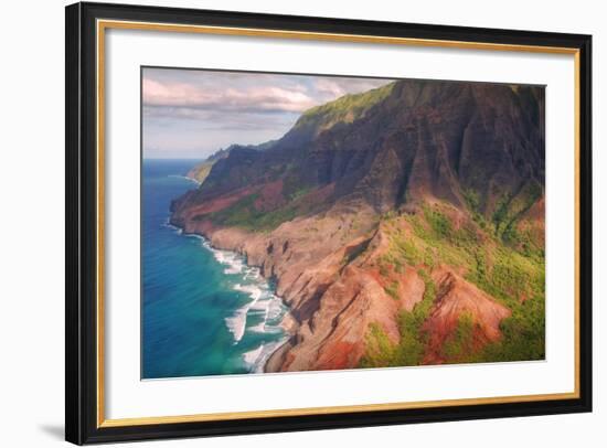 Na Pali Coast and Late Afternoon Light-Vincent James-Framed Photographic Print