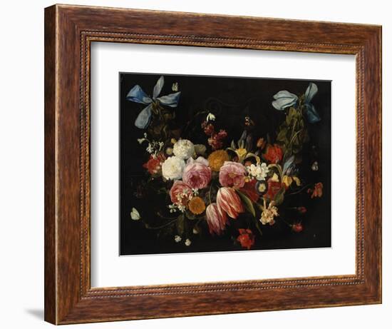 /Na Swag of Roses, Tulips, Dahlias and Other Flowers-George Wesley Bellows-Framed Giclee Print