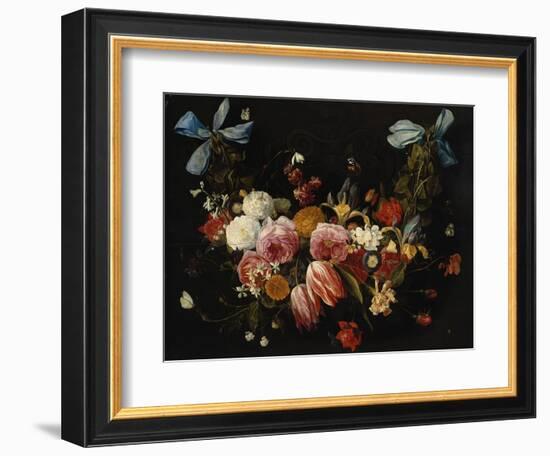 /Na Swag of Roses, Tulips, Dahlias and Other Flowers-George Wesley Bellows-Framed Giclee Print