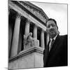 NAACP Chief Counsel Thurgood Marshall Standing on Steps of the Supreme Court Building-Hank Walker-Mounted Premium Photographic Print