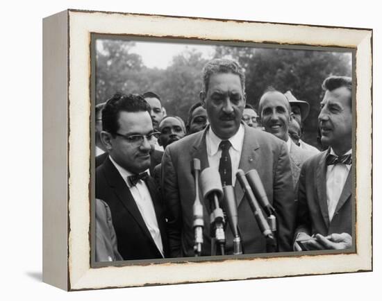 Naacp Lawyer Thurgood Marshall Speaking to the Press-Ed Clark-Framed Premier Image Canvas