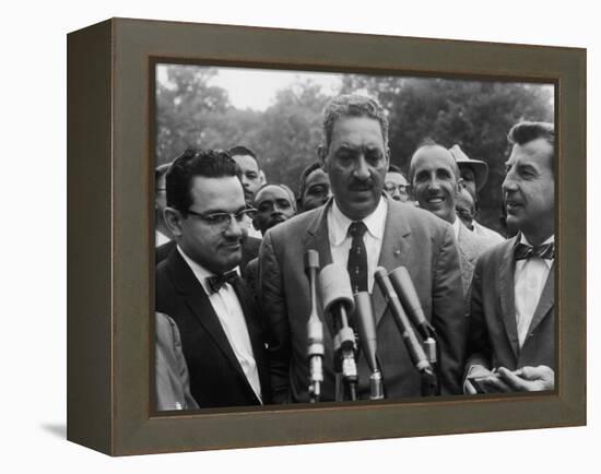 Naacp Lawyer Thurgood Marshall Speaking to the Press-Ed Clark-Framed Premier Image Canvas