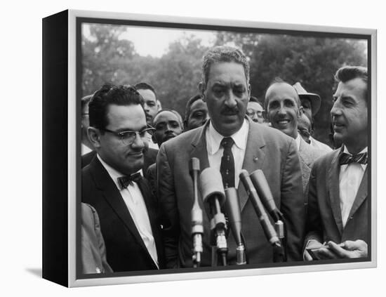 Naacp Lawyer Thurgood Marshall Speaking to the Press-Ed Clark-Framed Premier Image Canvas