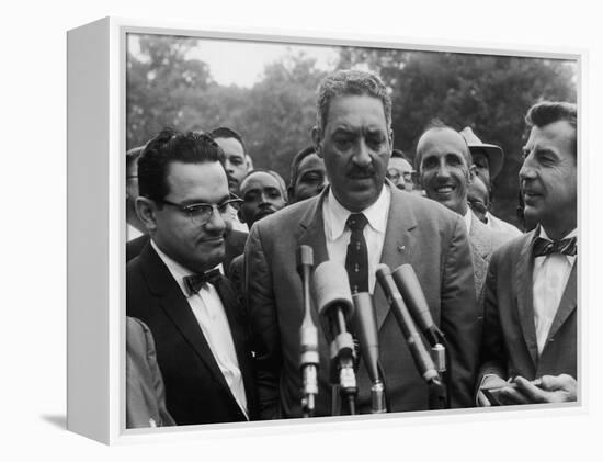 Naacp Lawyer Thurgood Marshall Speaking to the Press-Ed Clark-Framed Premier Image Canvas