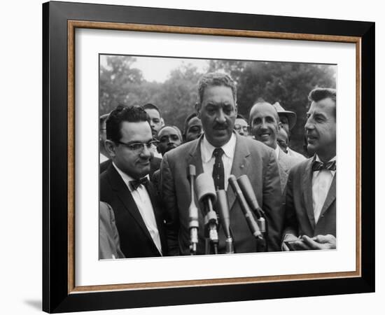 Naacp Lawyer Thurgood Marshall Speaking to the Press-Ed Clark-Framed Photographic Print