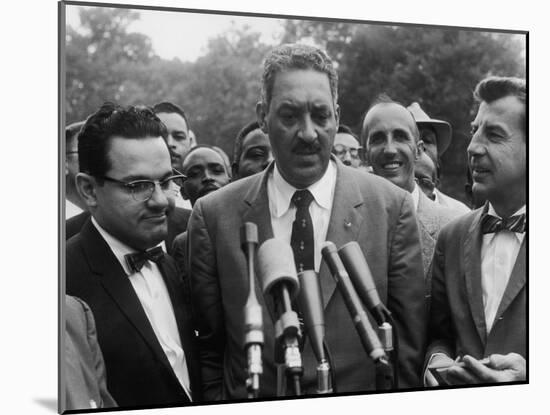 Naacp Lawyer Thurgood Marshall Speaking to the Press-Ed Clark-Mounted Photographic Print