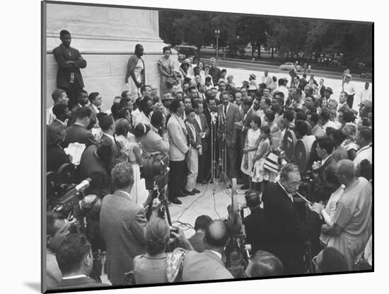 Naacp Lawyer Thurgood Marshall Speaking to the Press-Ed Clark-Mounted Photographic Print