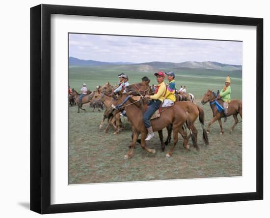 Naadam Festival, Orkhon Valley, Ovorkhangai, Mongolia, Central Asia-Bruno Morandi-Framed Photographic Print