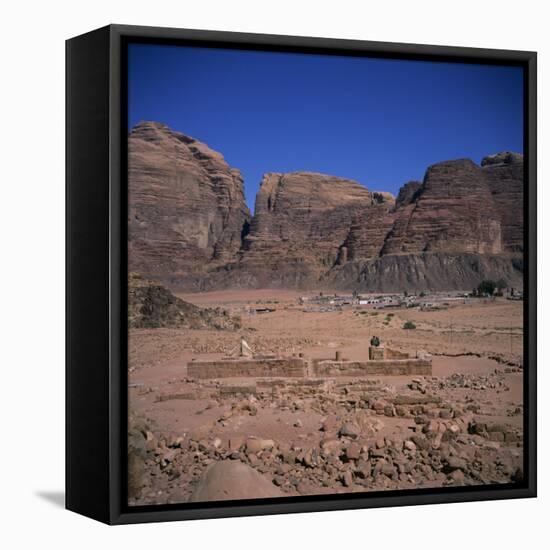 Nabatean Temple Dating from the 1st Century AD, Wadi Rum, Jabal Umm Ishrin, Jordan, Middle East-Christopher Rennie-Framed Premier Image Canvas