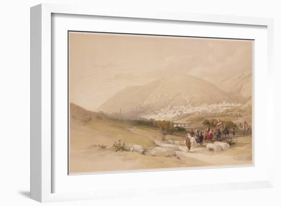Nablous, Ancient Shechem, April 17th 1839, Plate 42 from Volume I of "The Holy Land"-David Roberts-Framed Giclee Print