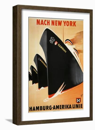 Nach New York Hamburg-Amerika Linie-null-Framed Giclee Print