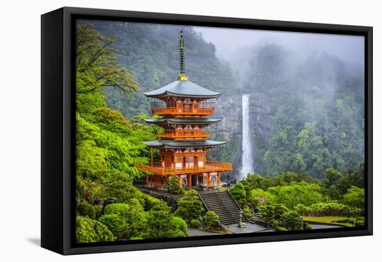 Nachi, Japan at Nachi Taisha Shrine Pagoda and Waterfall.-SeanPavonePhoto-Framed Premier Image Canvas