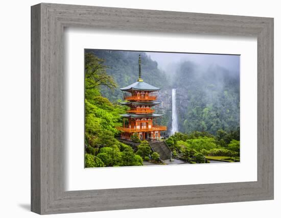 Nachi, Japan at Nachi Taisha Shrine Pagoda and Waterfall.-SeanPavonePhoto-Framed Photographic Print