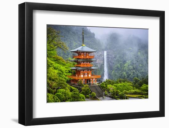Nachi, Japan at Nachi Taisha Shrine Pagoda and Waterfall.-SeanPavonePhoto-Framed Photographic Print